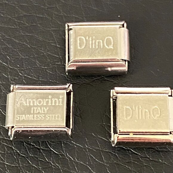 3  Vintage Italian Stainless Steel 9MM Charms - Volvo, May 4 Gem, Wrapped Gift - Picture 3 of 13